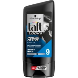 Gel Par TAFT Looks Power Active, Active Hold 9, 150 ml, Gel Ingrijire Par Barbati, Produse pentru Par Barbati, Geluri Profesionale Barbati, Gel Profesional pentru Par, Gel pentru Coafura, Produse pentru Styling, Gel Aranjare Par Barbati