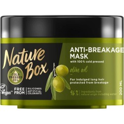 Masca Par NATURE BOX Olive Oil, 200 ml, Ulei Presat la Rece din Masline, Masca Par Vegana, Masca Par NATURE BOX, Masca Par cu Extracte Naturale, Masca Par cu Ulei de Masline, Masca Par Fara Parabeni