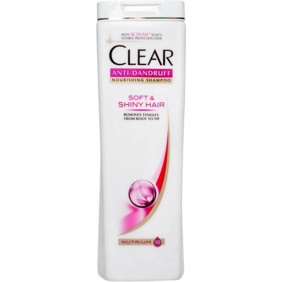 Sampon CLEAR Women Soft & Shiny Hair, 400 ml, pentru Par Normal, cu Ingrediente Nutritive, Sampon cu Extracte Naturale, Sampon pentru Femei, Produse de Ingrijire a Parului, Produse Hairstyling, Sampon Antimatreata, Sampon Par Par Normal