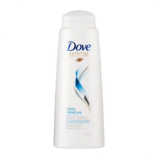 Sampon 2 in 1 Dove Daily Moisture, 400 ml, cu Balsam, Sampon Hidratant cu Balsam, Sampon Dove Daily Moisture, Sampon cu Balsam Dove, Sampon Hidratare Par, Sampon Protejare Par, Sampon pentru Hidratarea Parului, Produse Ingrijire Par Dove