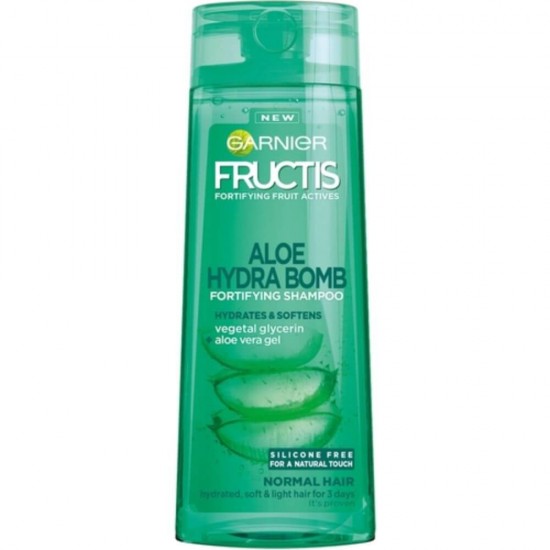 Sampon GARNIER Fructis Aloe Hydra Bomb, 400 ml, cu Extract de Aloe Vera, Sampon Fortifiant, Sampon Spalare Par, Sampon Fortifiere, Sampoane pentru Par Degradat, Sampon Ingrijire Par, Sampon Curatare Par, Sampon pentru Parul Moale