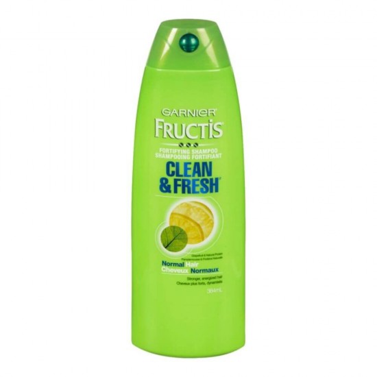 Sampon GARNIER Fructis Clean Fresh, 400 ml, cu Extract de Menta, Sampon Fortifiant, Sampon Spalare Par, Sampon Fortifiere, Sampoane pentru Par Degradat, Sampon Ingrijire Par, Sampon Curatare Par, Sampon pentru Parul Moale