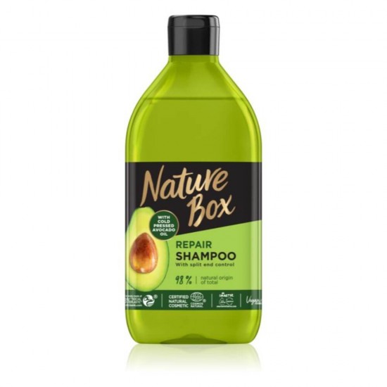 Sampon NATURE BOX Avocado Oil, 385 ml, Ulei Presat la Rece din Avocado, Sampon Antirupere, Sampoane NATURE BOX, Sampoane Regeneratoare cu Extracte Naturale, Sampoane cu Ulei de Avocado, Sampoane Fara Parabeni, Sampon Regenerator Par Deteriorat