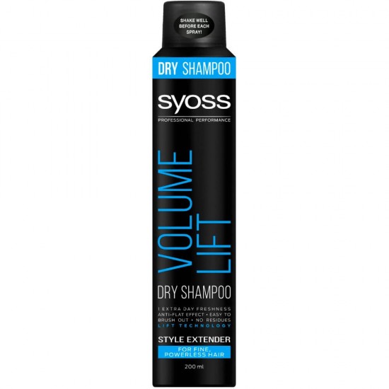 Sampon Uscat SYOSS Volume Lift, Cantitate 200 ml, Sampon pentru Spalare fara Apa, Sampon Uscat pentru Volum, Sampon Uscat pentru Coafura, Sampon Uscat Aranjare Par, Sampoane Uscate, Sampoane Uscate Profesionale, Sampon Ingijire Par