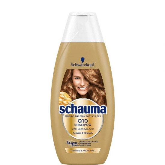 Sampon SCHAUMA Q10, 400 ml, cu Micronutrienti, pentru Par Uscat, Sampon Fortifiant, Sampon Spalare Par, Sampon Fortifiere, Sampoane pentru Par Degradat, Sampon Ingrijire Par, Sampon Curatare Par, Sampon pentru Parul Moale