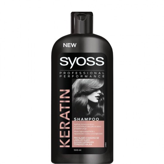 Sampon SYOSS Keratin, 500 ml, cu Keratina, Par Uscat, Sampon Par Fragil, Sampoane cu Keratina, Sampon Antimatreata, Produse de Ingrijire a Parului, Produse Hairstyling, Sampon Par Subtire