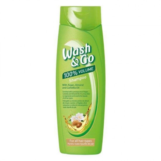 Sampon cu Argan si Migdale WASH&GO, 400ml, Sampon Hidratant de Par, Sampon pentru Curatare, Sampon Revitalizant, Sampon pentru Femei, Sampon Migdale, Sampon Wash&Go, Sampon cu Argan, Sampon Hranitor, Sampon Par Normal