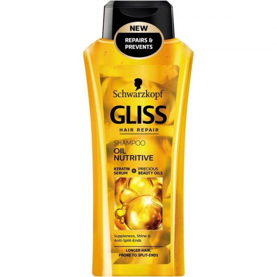 Sampon GLISS Ultimate Oil Nutritive, 400 ml, Pentru Par Lung cu Varfuri Despicate, Cu Keratina Lichida, Sampon Gliss, Sampoane Gliss, Par Sanatos si Stralucitor, Sampon Spalare Par, Sampon Fortifiere