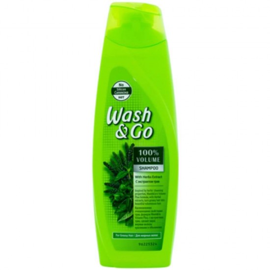 Sampon WASH&GO Volume,  400 ml, Pentru Par Gras, Cu Extract de Plante, Sampon Ingrijire Par, Sampon Spalare Par, Sampon Fortifiere, Sampoane pentru Par, Sampon Par Slab, Sampon Par Moale