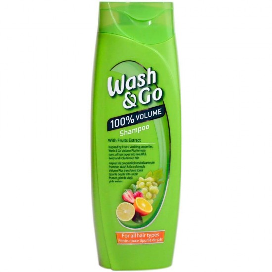 Sampon WASH&GO Volume, 400 ml, Pentru Toate Tipurile de Par, Cu Extract de Fructe, Sampon Ingrijire Par, Sampon Spalare Par, Sampon Fortifiere, Sampoane pentru Par