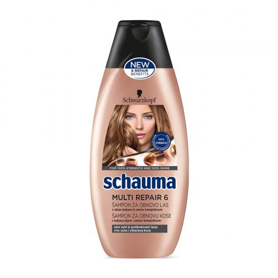 Sampon SCHAUMA Multi Repair 6, 250 ml, Pentru Par Uscat si Deteriorat, Formula cu Micronutrienti, Par Sanatos si Stralucitor, Sampon Spalare Par, Sampon Fortifiere, Sampoane pentru Par, Sampon Ingrijire Scalp