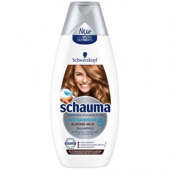 Sampon Schauma Antimatreata, 400 ml, Almond Milk, Sampon Antimatreata, Sampon Par Antimatreata, Sampon Lapte de Migdale, Sampon Par Matreata, Sampon cu Biotina, Sampon Vegan, Sampon Schauma Antimatreata, Sampon Impotriva Matretii