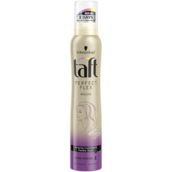Spuma Taft Perfect Flex Ultra Strong 4, 200 ml, pentru Par Deshidratat, Mousse Hranire Par, Spuma Modelatoare Par Subtire, Produse Ingrijire Par, Produse Hairstyle, Spuma de Par pentru Volum, Spuma pentru Coafat, Mousse pentru Coafat, Taft Volum Mousse