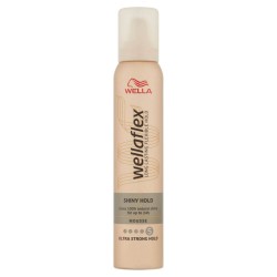 Spuma de Par Wella Wellaflex Shiny Hold, 200 ml, Fixare Foarte Puternica, Spuma de Par pentru Fixare Puternica, Spuma de Par cu Luciu, Spuma pentru Lucire Par, Spuma Fixare Par, Spuma Aranjare Par, Spuma pentru Aranjat Parul