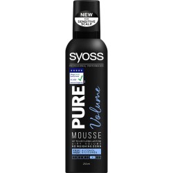 Spuma Syoss Pure Volume, 250 ml, Efect de Volum, Nivel de Fixare 4, Spuma Par, Spuma pentru Par, Spuma Antialergica Par, Spuma Fixativa, Spuma Fixare Par, Spuma Fixare Puternica, Spuma Nivel 4, Mousse Par, Spuma Syoss