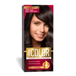 Vopsea Permanenta de Par Aroma Color 02, Castaniu Inchis, 90 ml, Vopsea Par, Vopsea Castanie, Vopsea Permanenta Castanie, Vopsea Par Castanie, Vopsea de Par Permanenta, Vopsea Castaniu Inchis