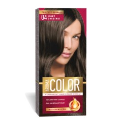 Vopsea Permanenta de Par Aroma Color 04, Castaniu Deschis, 90 ml, Vopsea Par, Vopsea Castaniu Deschis, Vopsea Permanenta Castaniu Deschis, Vopsea Par Castanie, Vopsea de Par Permanenta, Vopsea Par Castaniu