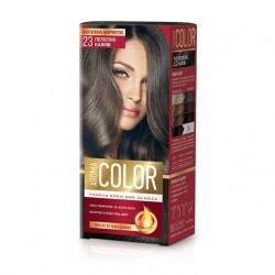 Vopsea Permanenta de Par Aroma Color 23 Saten Cenusiu, 90 ml, Vopsea Par, Vopsea Saten Cenusiu, Vopsea Permanenta Saten Cenusiu, Vopsea Par Saten Cenusiu, Vopsea de Par Permanenta, Vopsea Permanenta Par Saten Cenusiu