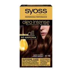 Vopsea de Par Permanenta, Fara Amoniac, SYOSS Oleo Intense, 4-18 Nuanta Saten Mokka, 115 ml, Vopsea Permanenta, Vopsea Fara Amoniac, Vopsea SYOSS, Vopsea de Par Profesionala