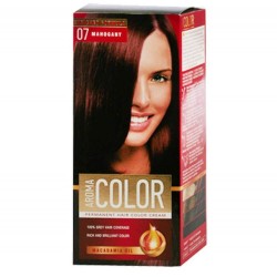 Vopsea de Par AROMA Color 07, Mahon, 90 ml, Permanenta, Vopsea de Par Permanenta, Vopsea de Par Mahogany, Vopsele de Par Permanente Aroma, Vopsea de Par Hidratanta, Vopsea de Par cu Aloe Vera si Ulei de Jojoba, Vopsea de Par Roscat Inchis