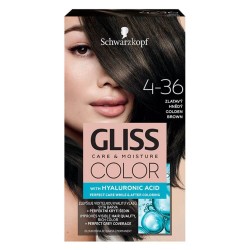 Vopsea Par Permanenta GLISS Color, 4-36, Saten Auriu, 143 ml, Vopsea de Par Permanenta cu Acid Hyaluronic, Vopsea de Par Satena Aurie, Vopsea de Par Gliss Schwarzkopf, Vopsea de Par 4.36, Vopsele de Par Gliss, Vopsele Permanente de Par