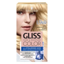Decolorant de Par GLISS Color L9 Extreme Plus, 143 ml, Decolorant Extrem cu Acid Hyaluronic, Decoloranti de Par Gliss Schwarzkopf, Decoloranti cu Acid Hialuronic, Decolorant Blond Pur, Decolorant fara Efect de Ingalbenire