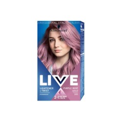 Vopsea Par Permanenta 105 LIVE, Blond Purple Rose Gold, 142.5 ml, Lightener & Twist, Crema Coloranta de Par, Vopsea de Par cu Decolorant, Vopsea de Par 2 in 1 Decolorare si Culoare Pastel, Vopsea de Par Permanenta Mov Roz Auriu, Vopsea Par Mov Pastel