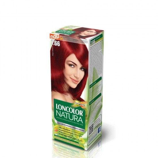 Vopsea de Par Permanenta LONCOLOR Natura 7.66, Rosu Intens, 100 ml, Vopsea Par LONCOLOR, Vopsea Permanenta Par LONCOLOR, Vopsea Naturala, Vopsea Natura LONCOLOR, Vopsea LONCOLOR Natura