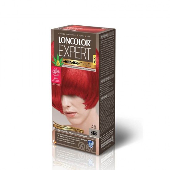 Vopsea de Par Loncolor Expert Hempstyle 8.66, Rosu Intens, 100 ml, Vopsea de Par Permanenta, Vopsea de Par Rosie, Vopsea de Par Rosu Intens, Vopsea de Par Roscat Intens, Vopsea de Par Loncolor, Vopsea Loncolor Expert HempStyle, Vopsea de Par 8.66