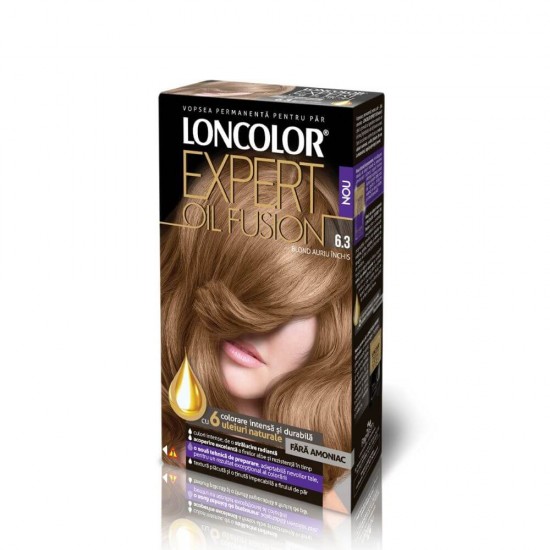 Vopsea de Par Loncolor Expert Oil Fusion 6.3, Blond Auriu Inchis, 100 ml, Vopsea de Par Permanenta, Vopsea de Par fara Amoniac, Vopsea de Par Aurie, Vopsea de Par Loncolor, Vopsea de Par Loncolor Expert Oil Fusion, Vopsea de Par 6.3