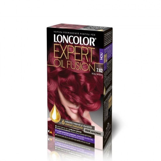 Vopsea de Par Loncolor Expert Oil Fusion 7.62, Rosu Intens, 100 ml, Vopsea de Par Permanenta, Vopsea de Par fara Amoniac, Vopsea de Par Cenusie, Vopsea de Par Loncolor, Vopsea de Par Loncolor Expert Oil Fusion, Vopsea de Par 7.62