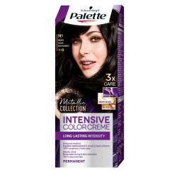 Vopsea de Par Permanenta PALETTE Intensive Color Cream N1, Negru, 110 ml, Vopsea de Par, Vopsea de Par Permanenta, Vopsea de Par PALETTE, Vopsea de Par PALETTE Intensive, Vopsea Permanenta Color Cream