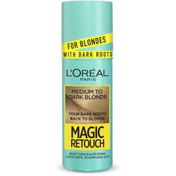 Spray Instant de Par L'Oreal Paris Magic Retouch 7.3 Medium to Dark Blonde, 75 ml, Spray pentru Mascarea Radacinilor Crescute, Spray Camuflare Radacini, Spray Acoperire Radacini Crescute, L'OREAL Paris Magic Retouch pentru Retusarea Radacinilor
