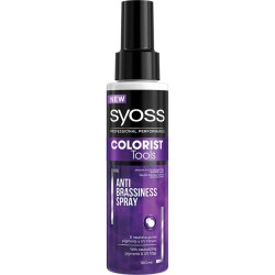 Spray SYOSS Anti Ingalbenire Par, 100 ml, Par Blond/Gri, Syoss Colorist Tools Anti Brassiness Spray, Spray Neutralizator Syoss, Sprayuri Neutralizatoare pentru Par Blond si Cenusiu, Sprayuri Impotriva Ingalbenirii Parului