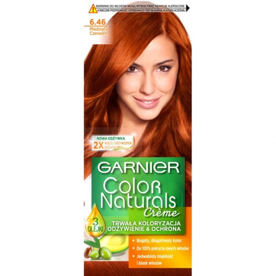 Vopsea de Par Permanenta Garnier Color Naturals 6.46, Cupru Roscat, 110 ml, Fara Amoniac, Vopsea de Par, Vopsea de Par Permanenta, Vopsea de Par Garnier, Vopsea de Par Naturals, Vopsea Permanenta Garnier, Vopsea pentru Par