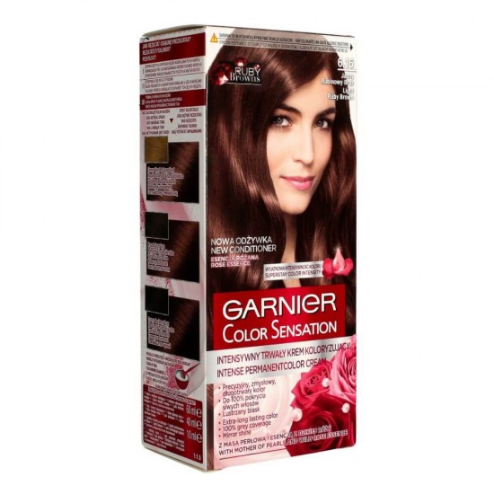 Vopsea de Par Permanenta Garnier Color Naturals 6.15, 110 ml, Light Ruby Brown, Vopsea Par Saten, Colorare Par Garnier Light Ruby Brown, Vopsea de Par Nuanta Saten, Vopsele Hair Styling, Produse de Ingrijire a Parului, Vopsea Colorare Par Garnier