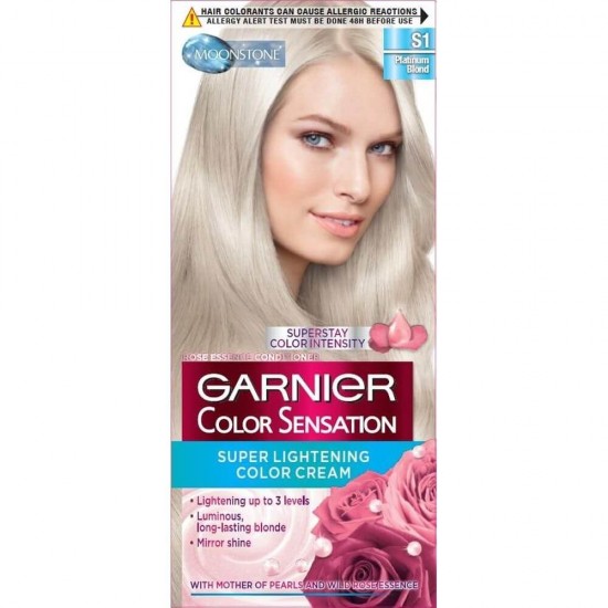 Vopsea de Par Permanenta Garnier Color Sensation S1, 110 ml, Platinum Blond, Colorare Par Blond Garnier Platinum Blond, Vopsea de Par Nuanta Blond Platinat, Vopsele Hair Styling, Produse de Ingrijire a Parului, Vopsea Colorare Par Garnier