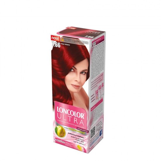 Vopsea Par Permanenta LONCOLOR Ultra 7.66, Culoare Rosu Intens, 100 ml, Vopsea de Par Loncolor, Vopsea pentru Par LONCOLOR Ultra Rosu Intens,  Vopsea Rosie pentru Par, Vopsea Roscat pentru Par, Vopsea Loncolor Roscat