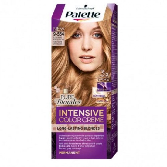 Vopsea de Par Permanenta PALETTE Intensive Color Cream 9-554, 110 ml, Nuanta Honey Extra Light Blonde, Vopsea Permanenta, Vopsea de Par Blond, Vopsele de Par Permanente, Produse Ingrijire Par, PALETTE Vopsea de Par