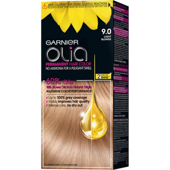 Vopsea de Par Permanenta Garnier Olia 9.0, Light Blonde, 110 ml, Fara Amoniac, Vopsea de Par, Vopsea de Par Permanenta, Vopsea de Par Garnier, Vopsea de Par Naturals, Vopsea Permanenta Garnier, Vopsea pentru Par, Vopsea de Par Fara Amoniac