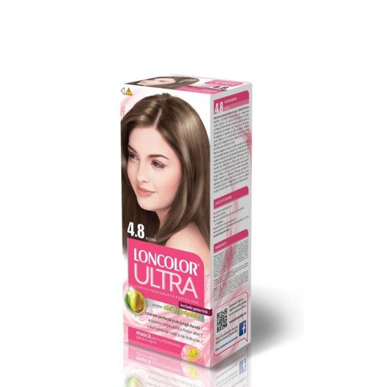 Vopsea de Par Permanenta LONCOLOR Ultra 4.8, 100 ml, Aluna, Vopsea de Par LONCOLOR, Vopsea de Par Nuanta Aluna, Vopsea de Par Nuanta Saten, Produse de Ingrijire a Parului, Vopsea Saten Colorare Par