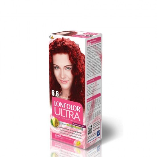 Vopsea de Par Permanenta LONCOLOR Ultra 6.6, 100 ml, Rosu Exploziv, Vopsea de Par LONCOLOR, Vopsea de Par Nuanta Rosie, Loncolor Vopsea de Par Culoare Rosie, Produse de Ingrijire a Parului, Vopsea Loncolor Colorare Par
