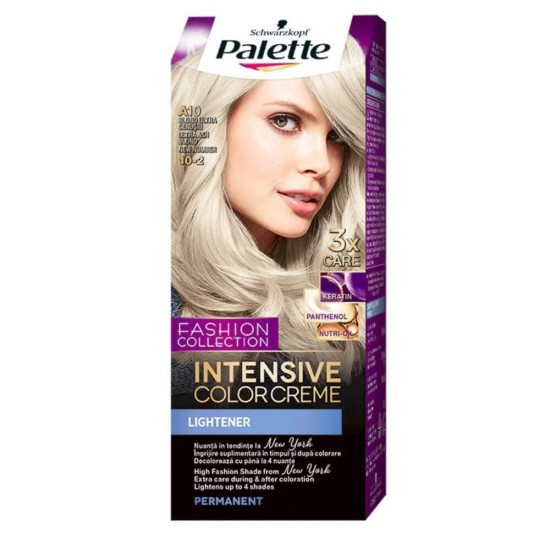 Vopsea de Par Permanenta PALETTE Intensive Color Cream A10, 110 ml, Blond Cenusiu, Vopsea de Par PALETTE, Vopsea de Par Blond Cenusiu, Vopsea Nuanta Blond, Produse de Ingrijire a Parului, Vopsea Blond Deschis Colorare Par