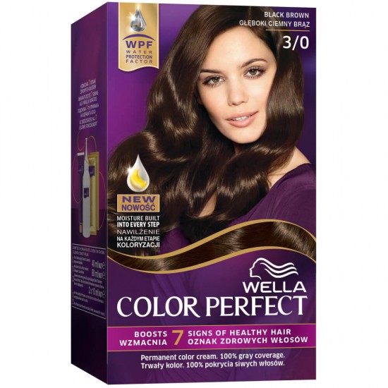 Vopsea de Par Permanenta Wella Color Perfect 3/0, Saten Inchis, 140 ml, Cu Amoniac, Vopsea de Par, Vopsea de Par Permanenta, Vopsea de Par Wella, Vopsea de Par Wella Wellaton, Vopsea Permanenta Wella, Vopsea pentru Par, Vopsea de Par cu Amoniac