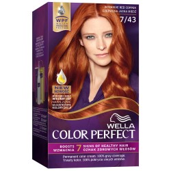 Vopsea de Par Permanenta Wella Color Perfect 7/43, Rosu Cupru Intens, 140 ml, Cu Amoniac, Vopsea de Par, Vopsea de Par Permanenta, Vopsea de Par Wella, Vopsea de Par Wella Wellaton, Vopsea Permanenta Wella, Vopsea pentru Par, Vopsea de Par cu Amoniac