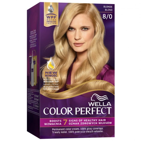 Vopsea de Par Permanenta Wella Color Perfect 8/0, Blond, 140 ml, Cu Amoniac, Vopsea de Par, Vopsea de Par Permanenta, Vopsea de Par Wella, Vopsea de Par Wella Wellaton, Vopsea Permanenta Wella, Vopsea pentru Par, Vopsea de Par cu Amoniac