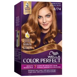 Vopsea de Par Permanenta Wella Color Perfect 8/74, Blond Cupru, 140 ml, Cu Amoniac, Vopsea de Par, Vopsea de Par Permanenta, Vopsea de Par Wella, Vopsea de Par Wella Wellaton, Vopsea Permanenta Wella, Vopsea pentru Par, Vopsea de Par cu Amoniac