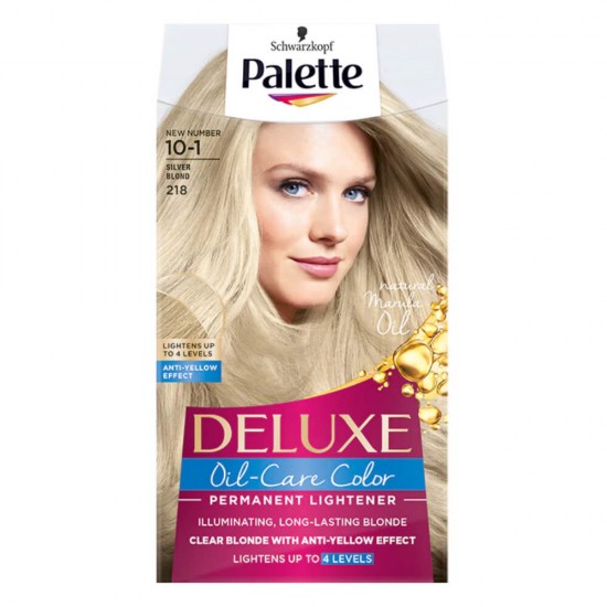 Vopsea de Par Permanenta PALETTE Deluxe 218, Blond Argintiu, 135 ml, Vopsea de Par, Vopsea de Par Permanenta, Vopsea de Par PALETTE, Vopsea de Par PALETTE Deluxe, Vopsea Permanenta Deluxe