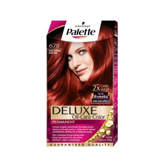 Vopsea de Par Permanenta PALETTE Deluxe 678, Rosu Rubin, 135 ml, Vopsea de Par, Vopsea de Par Permanenta, Vopsea de Par PALETTE, Vopsea de Par PALETTE Deluxe, Vopsea Permanenta Deluxe