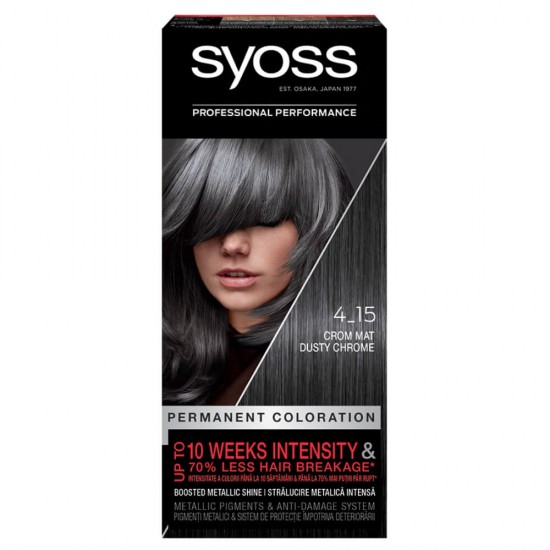 Vopsea de Par Permanenta SYOSS Color Baseline 4-15, Crom Mat, 115 ml, Vopsea de Par, Vopsea de Par Permanenta, Vopsea de Par Syoss, Vopsea de Par Syoss Color Baseline, Vopsea Permanenta Color Baseline